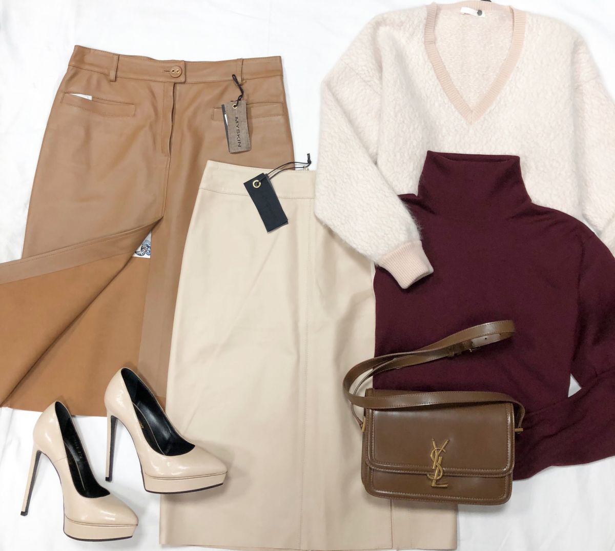 Свитера Chloe / Ralph Lauren размер XS / XL цена по 15 655 руб 
Юбки MYSKIN размер 42 цена по 23 483 руб /новые с ценником/ 
Сумка SAINT LAURENT