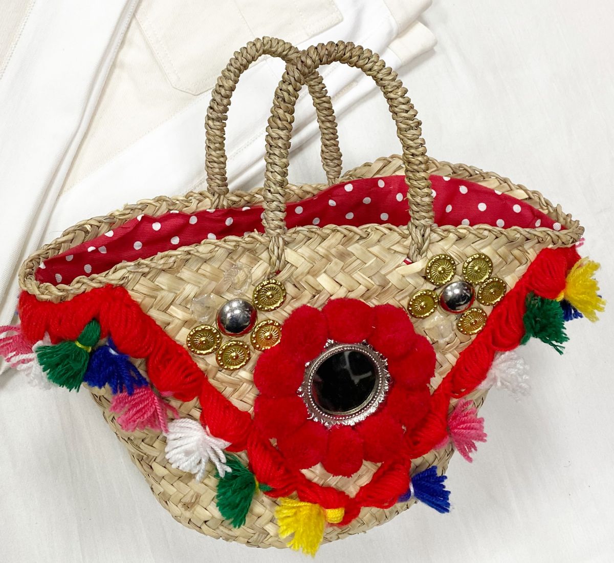 Сумочка / соломенная / декоративная отделка / размер 20/25 цена 7 828 руб