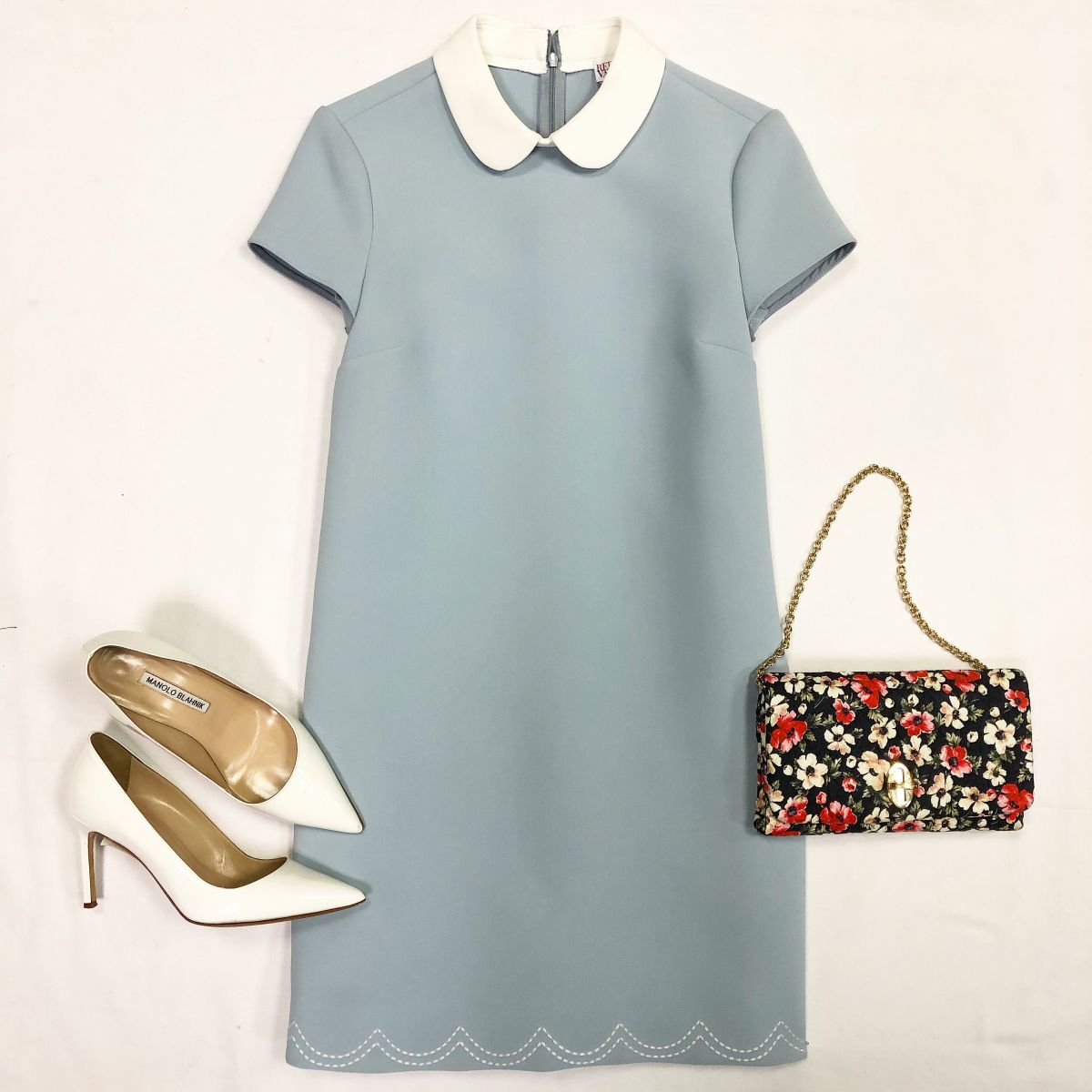 Платье Red Valentino  размер 36 / 42 / цена 7 693 руб Туфли Manolo Blahnik размер 38 цена 10 770 руб Сумка Dolce Gabbana 