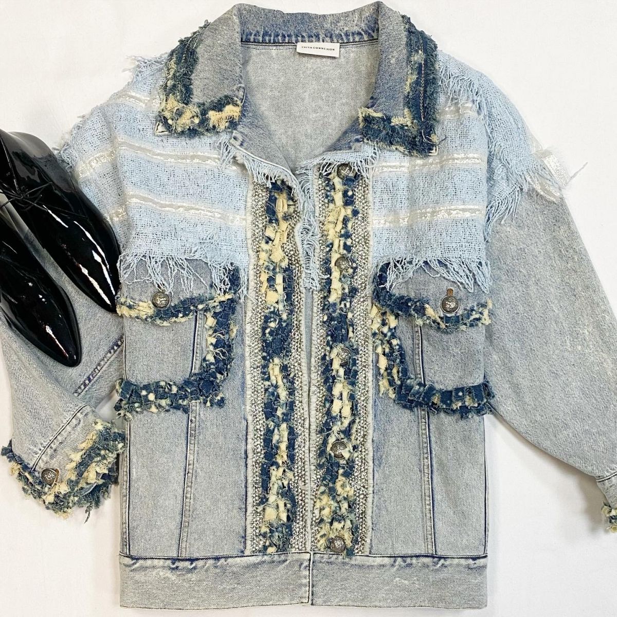Куртка/люрекс/ Faith Connexion размер M цена 23 078 рубБотинки Saint Laurent размер 39 цена 30 770 руб