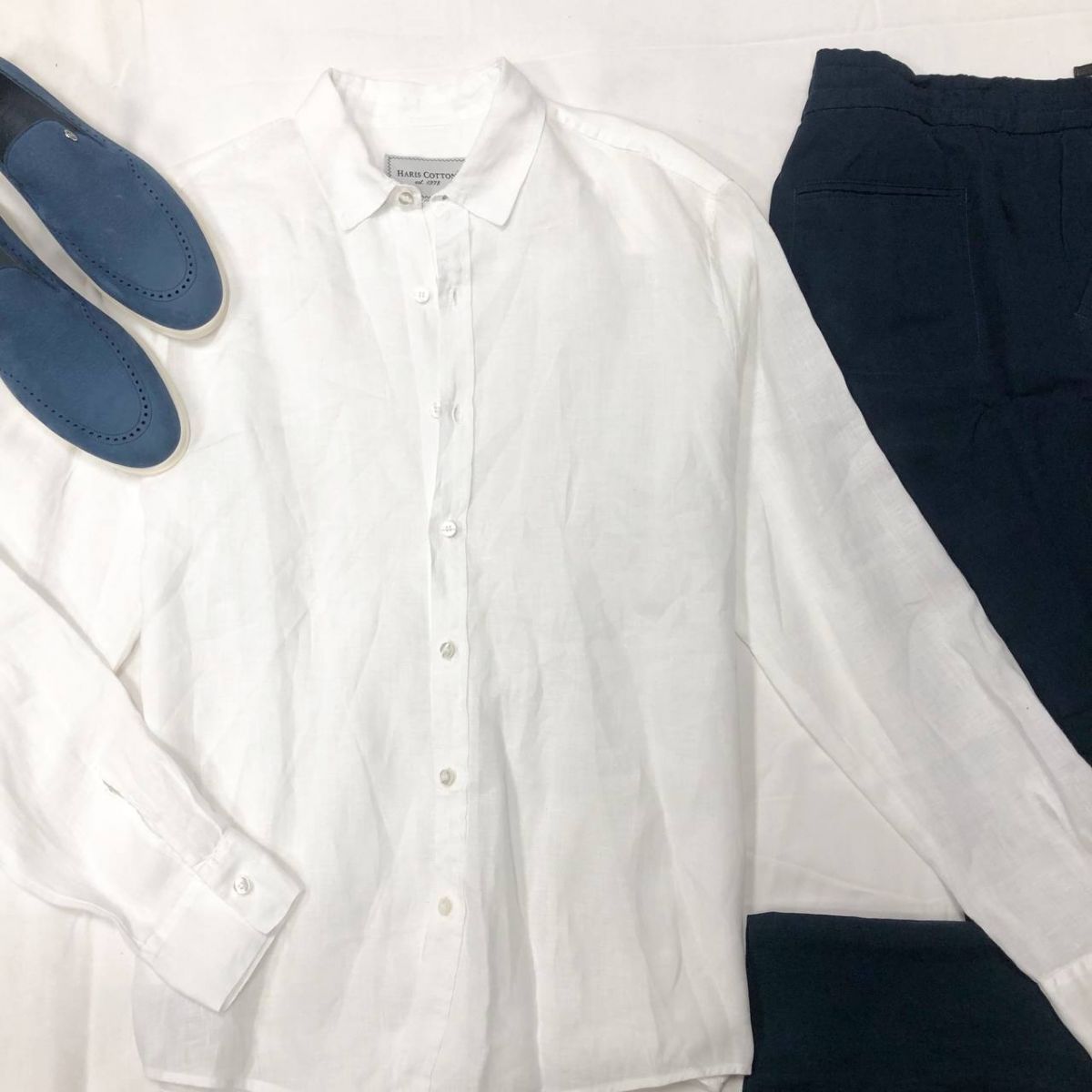 #Mechtamen
Рубашка /лён/ HARIS COTTON размер L цена 6 262 руб 
Брюки GIORGIO ARMANI размер XL цена 4 697 руб
