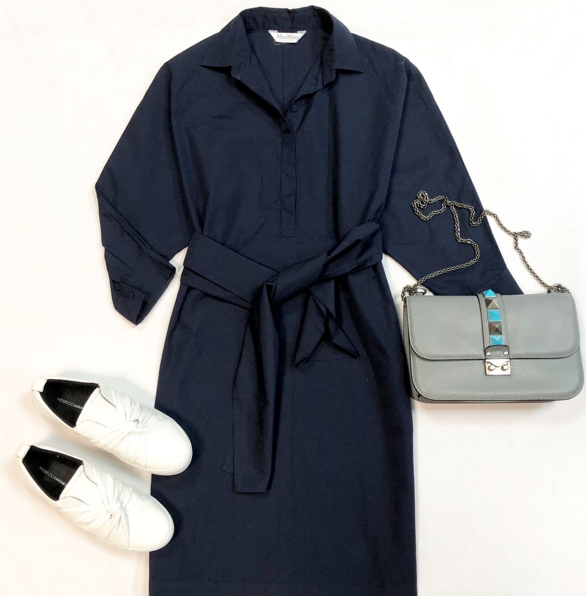 Платье Max Mara размер 42 цена 9 231 рубЛоферы Robecca Minkoff размер 38.5 цена 7 693 рубСумка Valentino