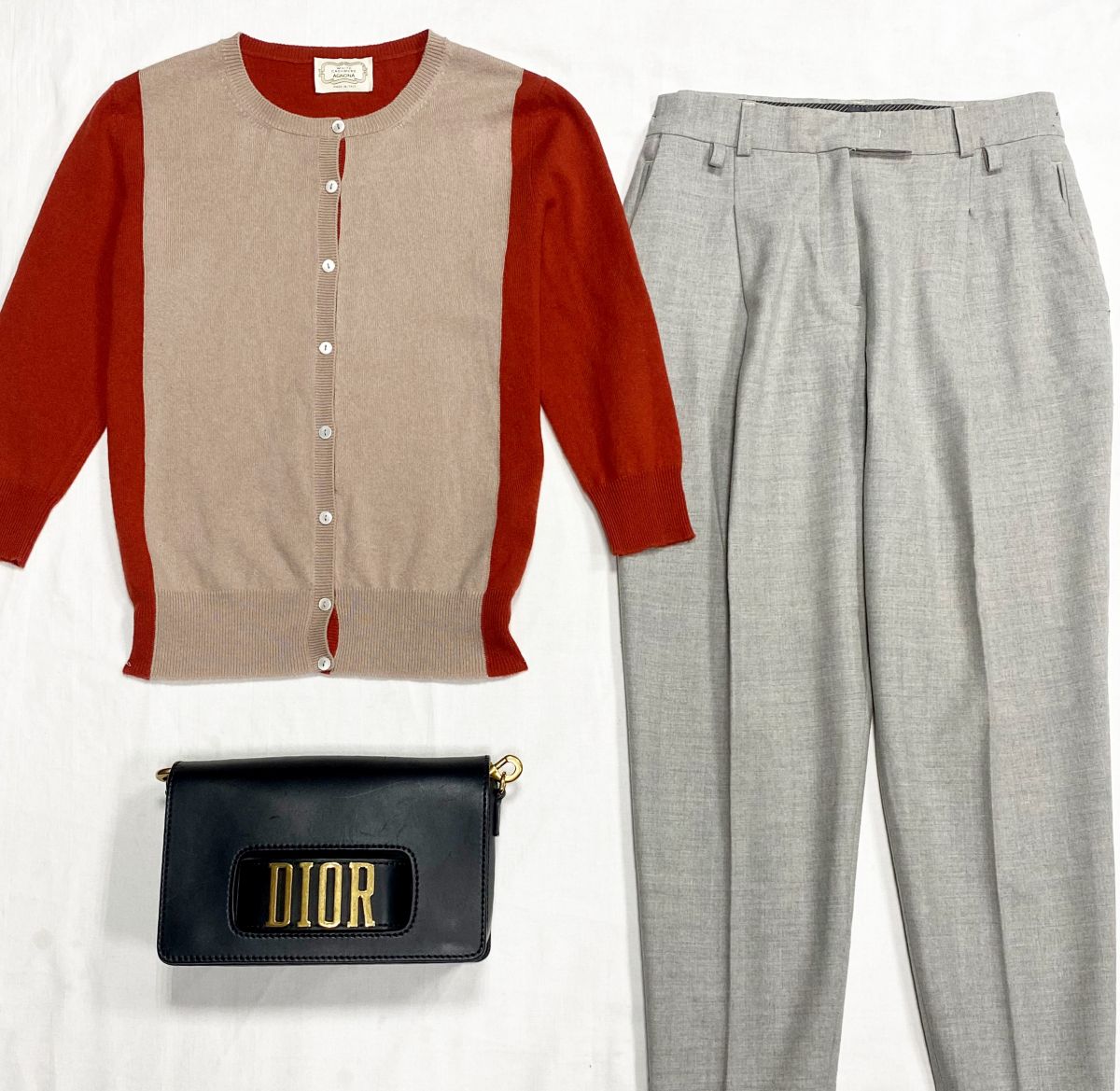 Кофта- Кардиган Agnona размер 42 цена 6 262 руб
Ботинки Eleventy размер 42 цена 10 959 руб
Сумка Christian Dior 