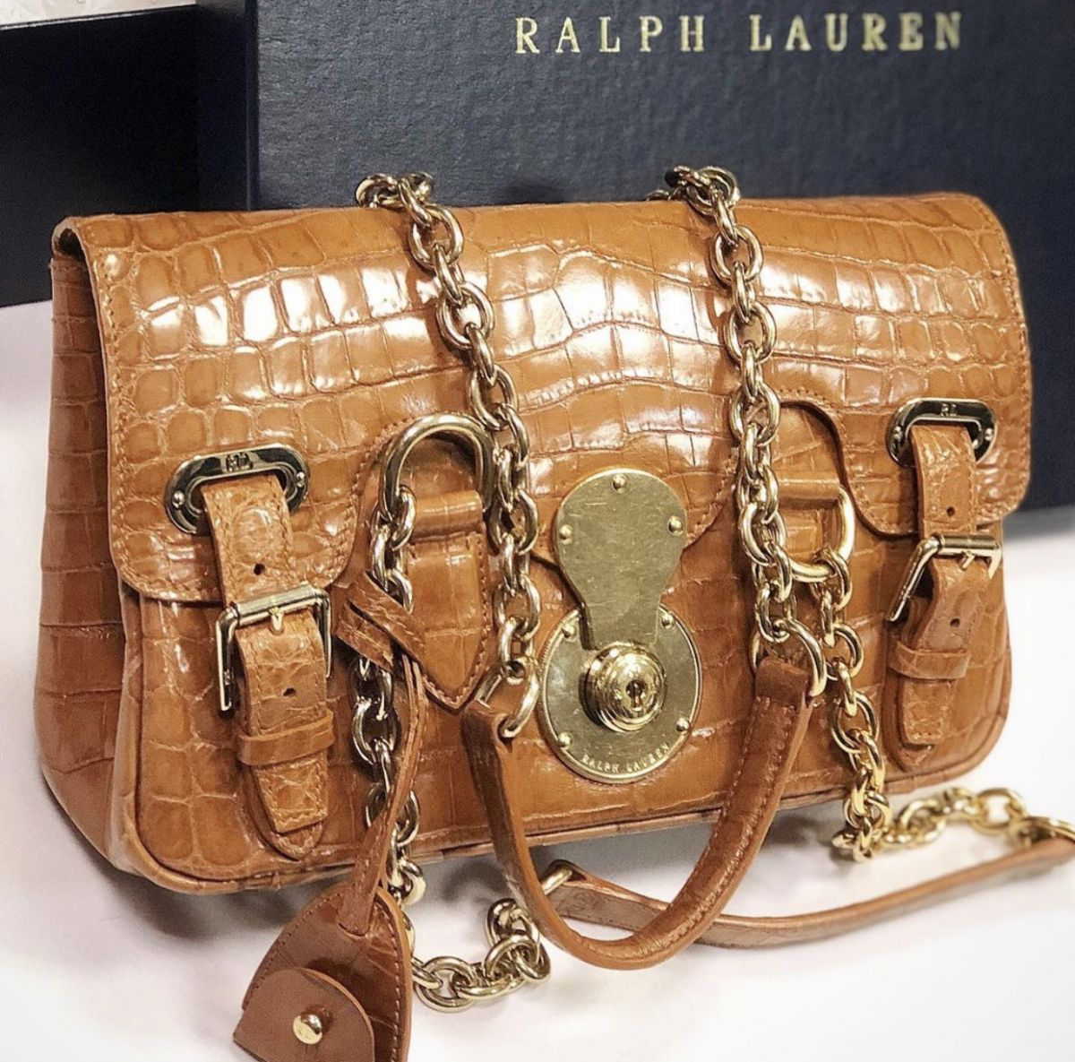 Сумка / крокодил / Ralph Lauren  размер 26/16 цена 153 847 руб