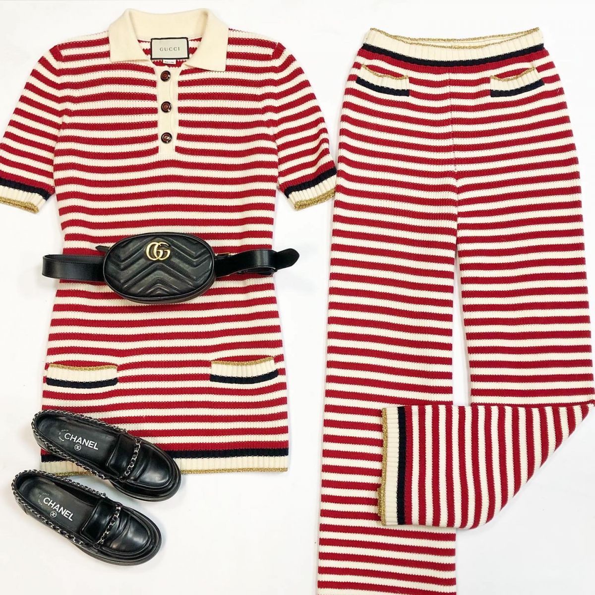 Костюм Туника+Брюки Gucci размер L цена 46 155 рубЛоферы Chanel размер 36 цена 18 463 рубСумка Gucci