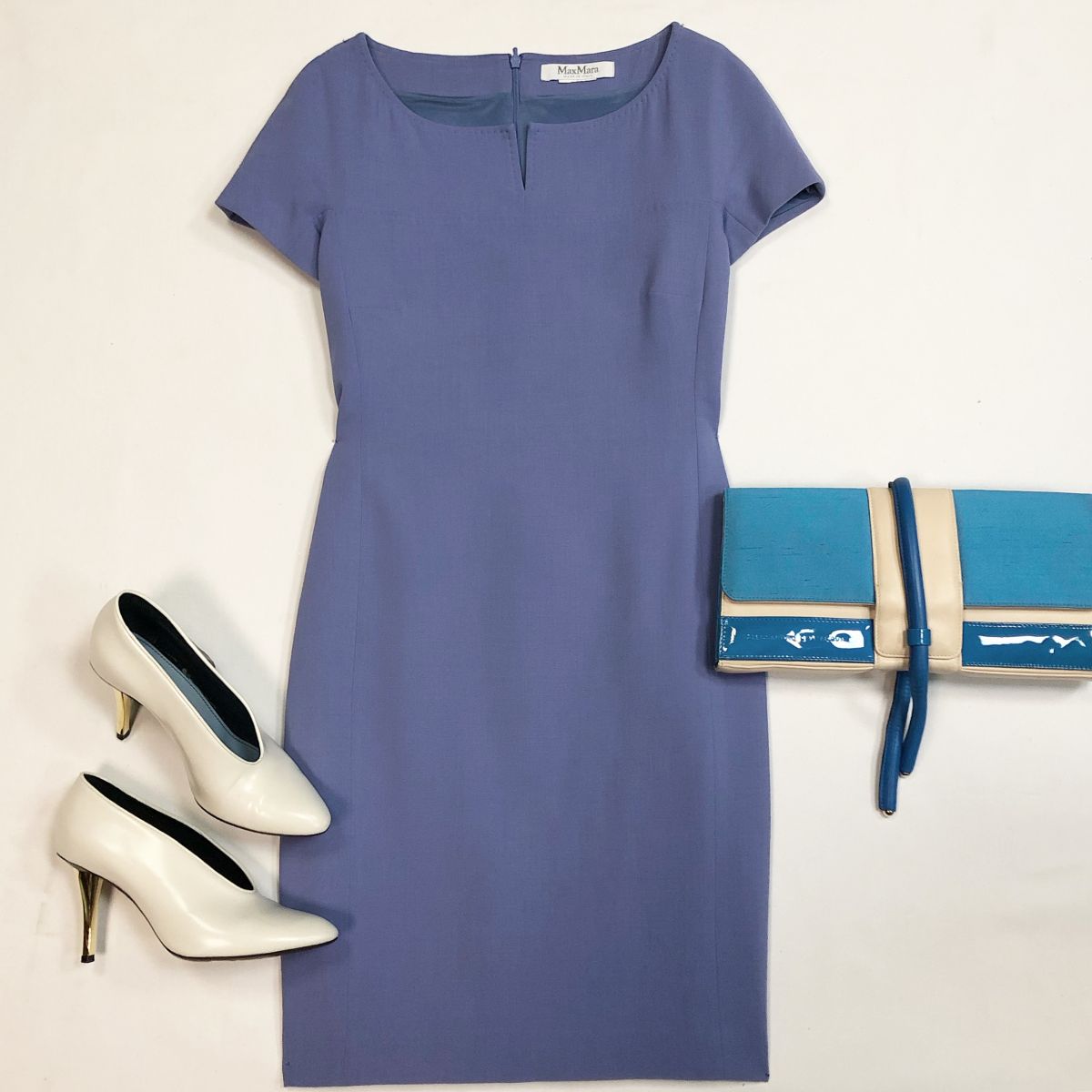 Платье Max Mara размер 40 цена 7 693 рубТуфли Lanvin размер 38 цена 6 154 рубКлатч Alessanro Dellacqua