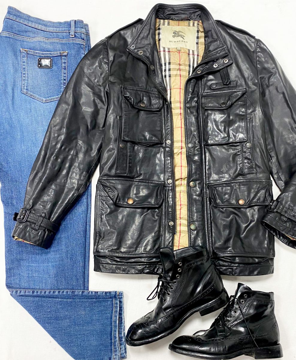 #mechtamen Куртка / кожа / утепленная / Burberry размер XL цена 39 138 руб 
Джинсы Dolce Gabbana размер 60 цена 4 697 руб 
Ботинки Lemargo размер 42 цена 15 655 руб 