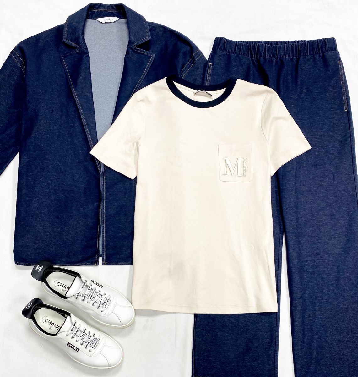 Костюм Max Mara размер S цена 10 959 руб
Футболка Max Mara размер M цена 4 697 руб
Кеды Chanel размер 39 цена 46 965 руб