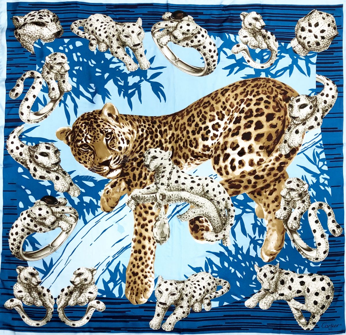 Платок Cartier размер 90/90 цена 15 655 руб