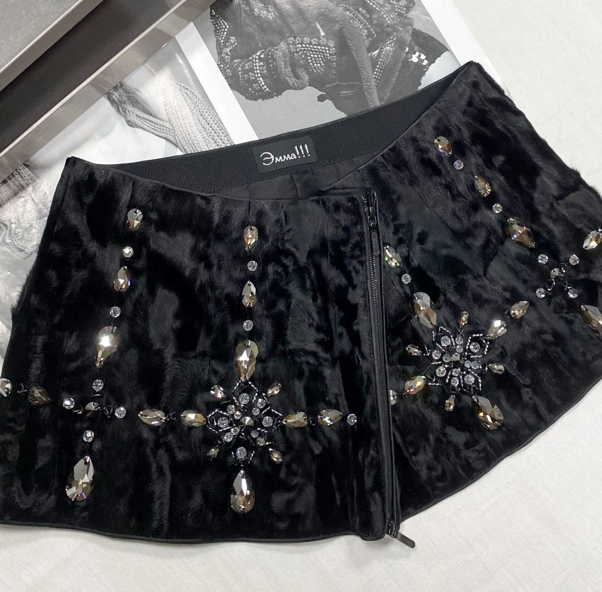 Пояс - баска / мех каракульчи / отделка камни / Эмма цена 12 525 руб