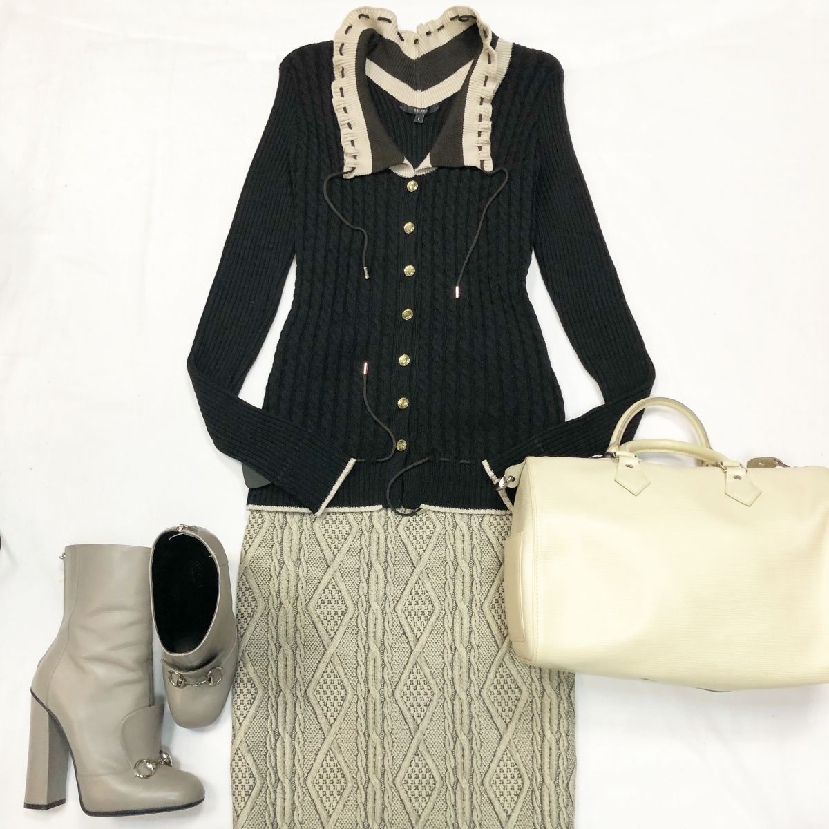 Кофта GUCCI размер L цена 6154 рубЮбка TIBI размер 2 цена 4 616 руб Ботинки GUCCI размер 38.5 цена 26 155 руб Сумка LOUIS VUITTON