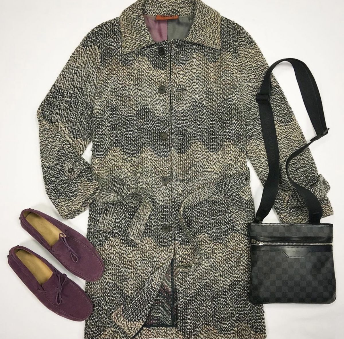 Пальто / твид / Missoni  размер 52 цена 10 770 руб Мокасины Tods  размер 43 цена 6 154 руб Сумка Louis Vuitton 