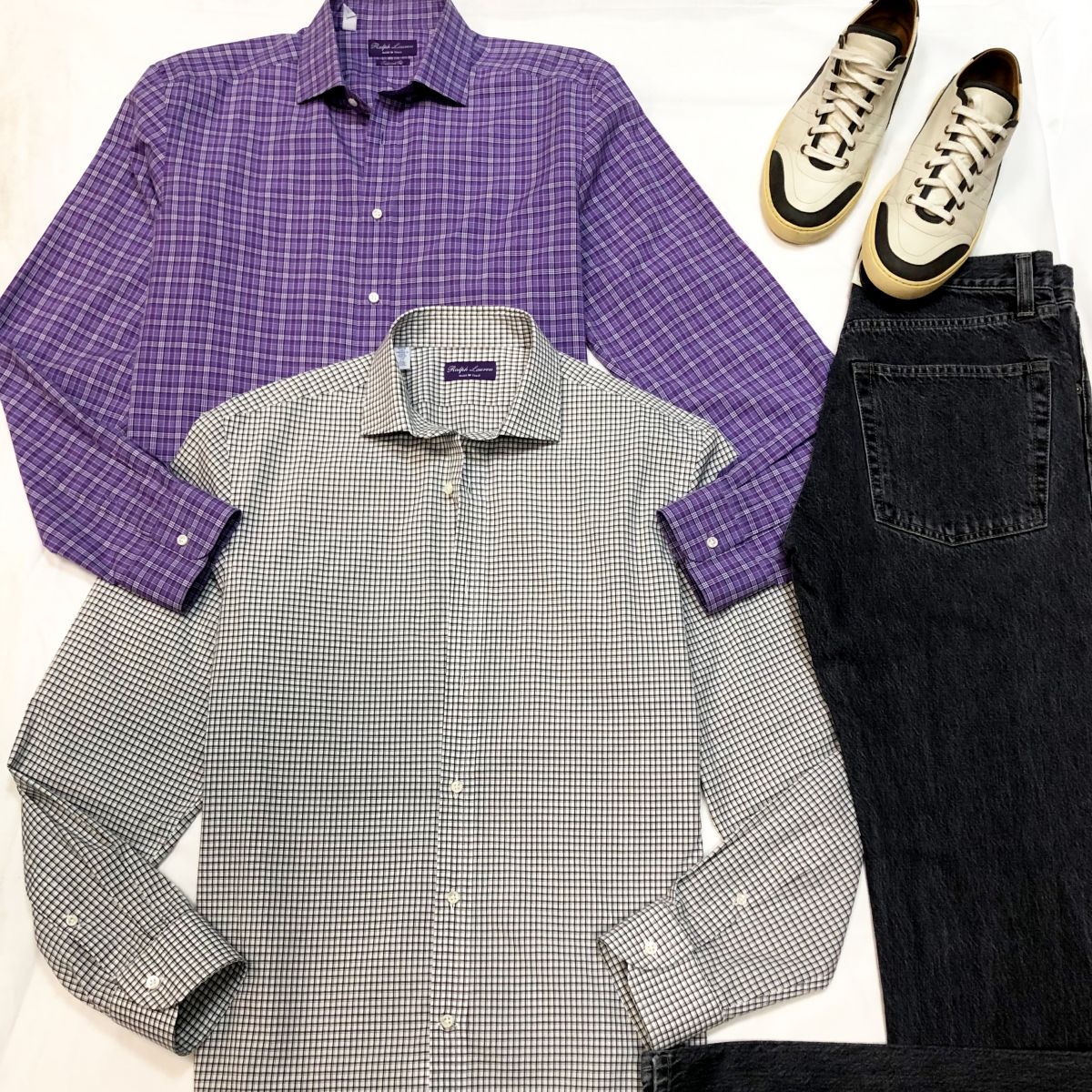 #Mechtamen
Рубашки /хлопок/ RALPH LAUREN размер 17 цена по 7 693 руб 
Джинсы HELMUT LANG размер 32/29 цена 4 616 руб 
Кеды HERMES размер 42.5 цена 10 770 руб