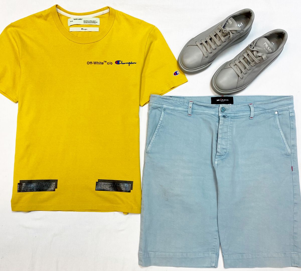 #mechtamen Футболка Off White размер M цена 7 693 руб
Шорты Kiton размер 40 цена 10 770 руб
Кеды Prada размер 40 цена 30 770 руб 