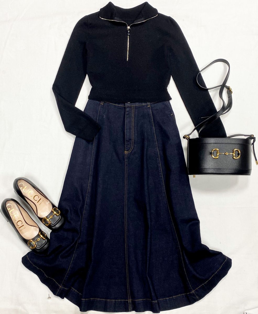 Юбка /джинса/ Stella McCartney размер 36 цена 10 949 рубКофта Max Mara размер S цена 9 385 рубТуфли Gucci размер 35 цена 31 282 рубСумка Gucci