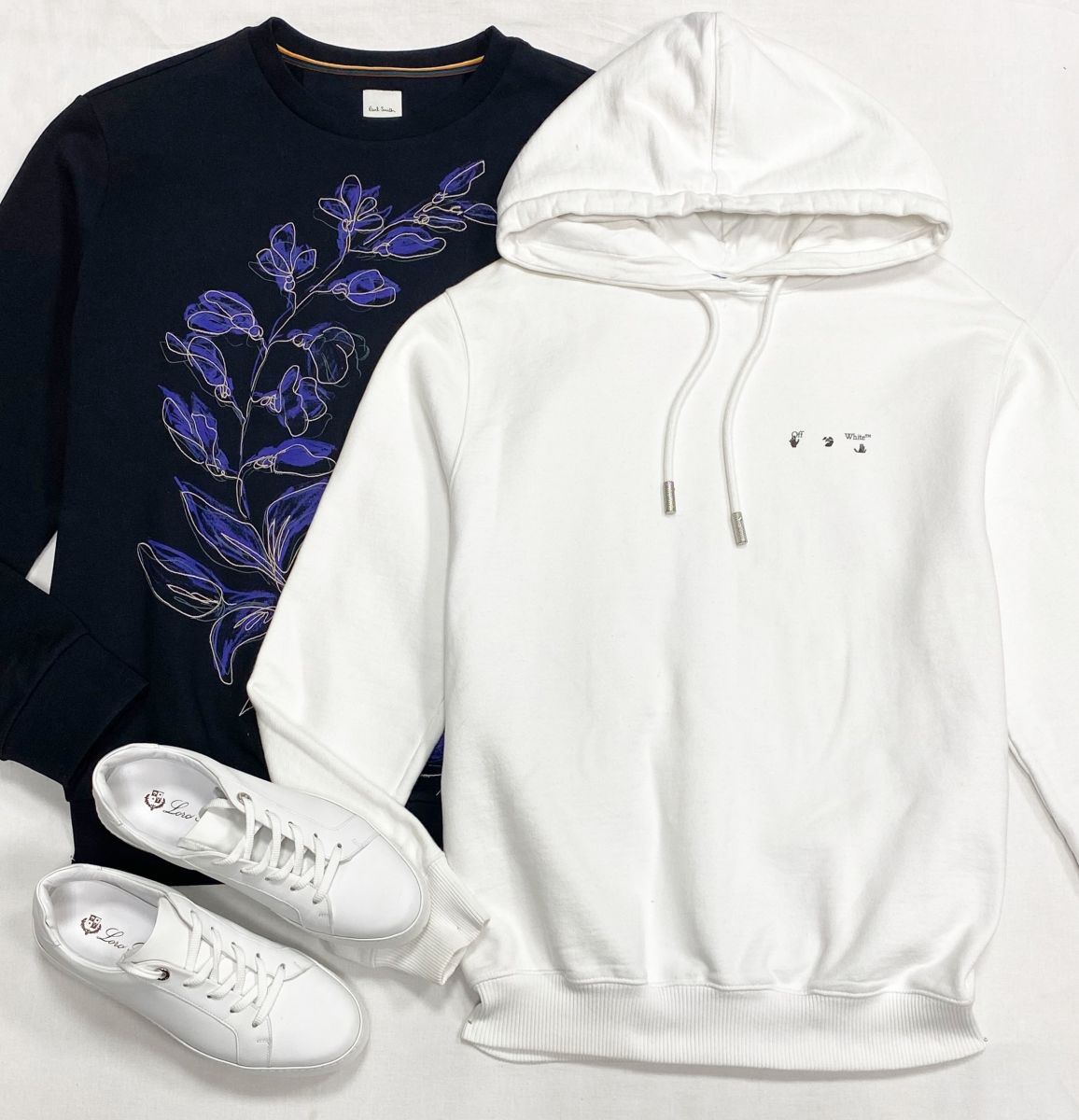 Толстовки Off White / Paul Smith размер XS/ L цена от 7 828 руб до 10 959 руб
Кеды Loro Piana размер 37.5 цена 31 310 руб