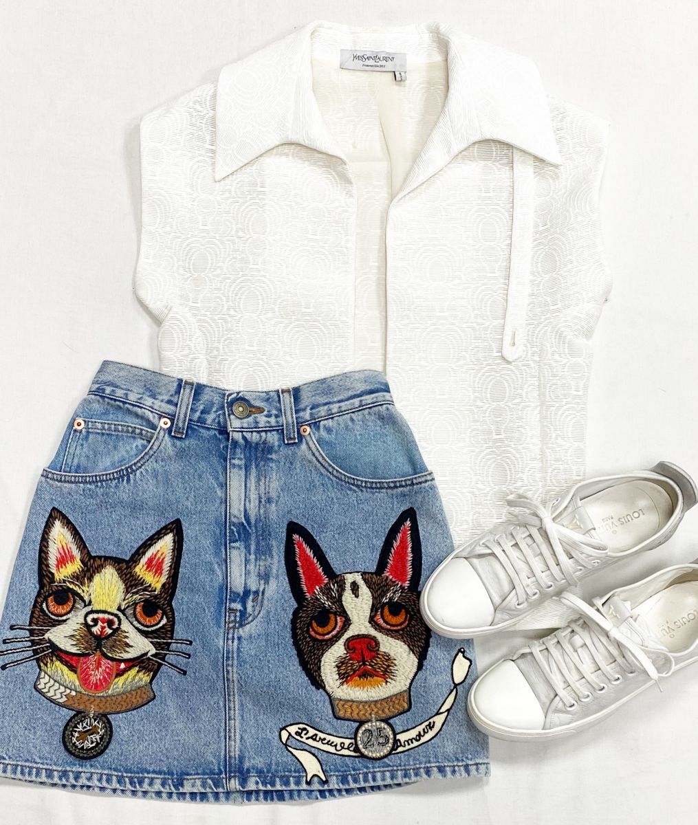 Юбка Gucci размер 38 цена 15 655 руб
Жилет Ysl размер 34 цена 15 655 руб
Кеды Louis Vuitton размер 37 цена 10 959 руб