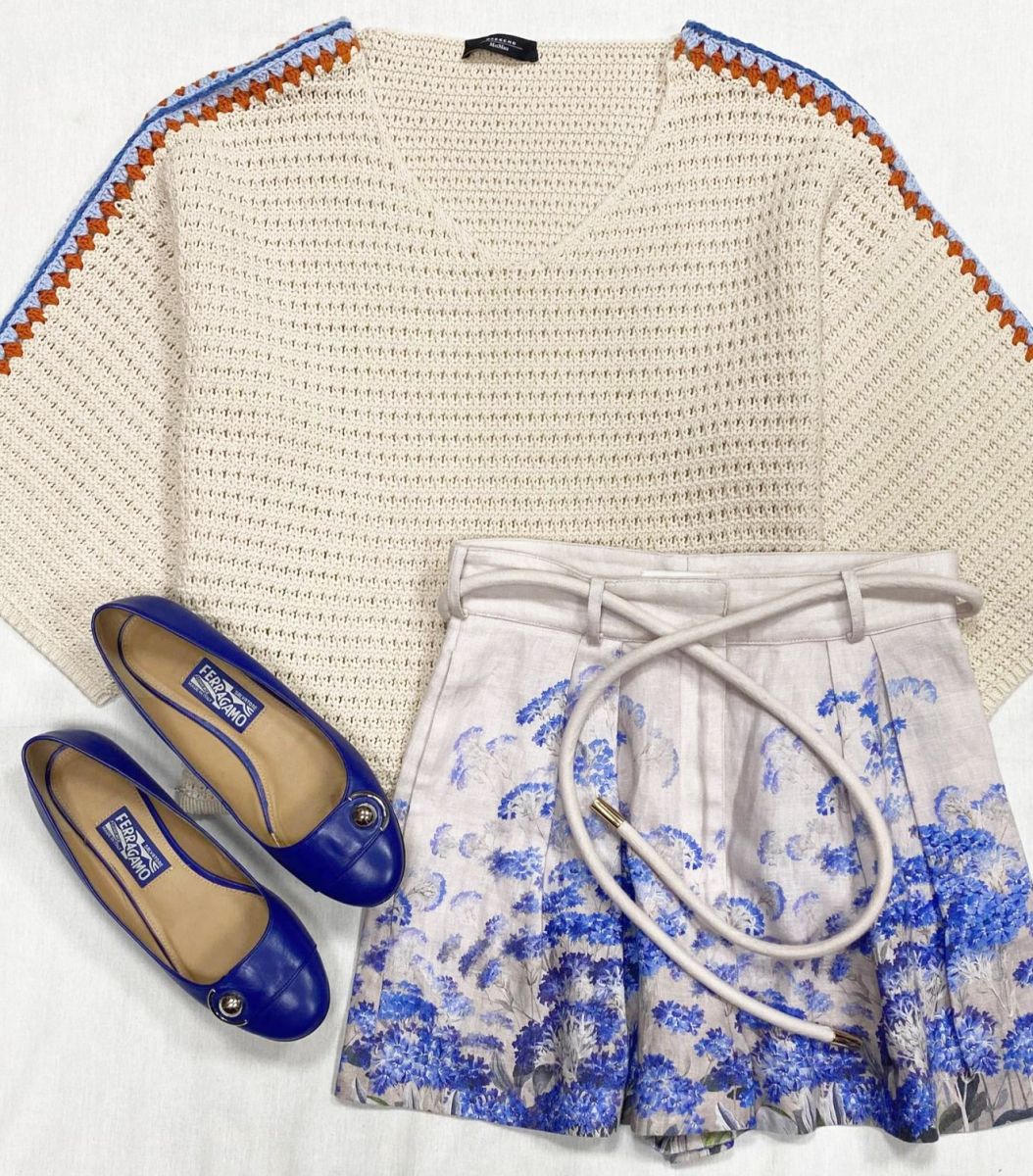 Шорты Zimmermann размер 1 цена 7 828 рубКофта Weekend/ Max Mara размер 42 цена 7 828 рубБалетки Salvatore Ferragamo размер 39 цена 10 959 руб