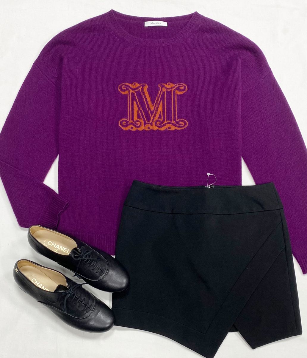 Кофта Max Mara размер 42 цена 10 959 руб
Юбка Alexander Vauthier размер 36 цена 12 524 руб
Ботинки Chanel размер 39 цена 46 965 руб