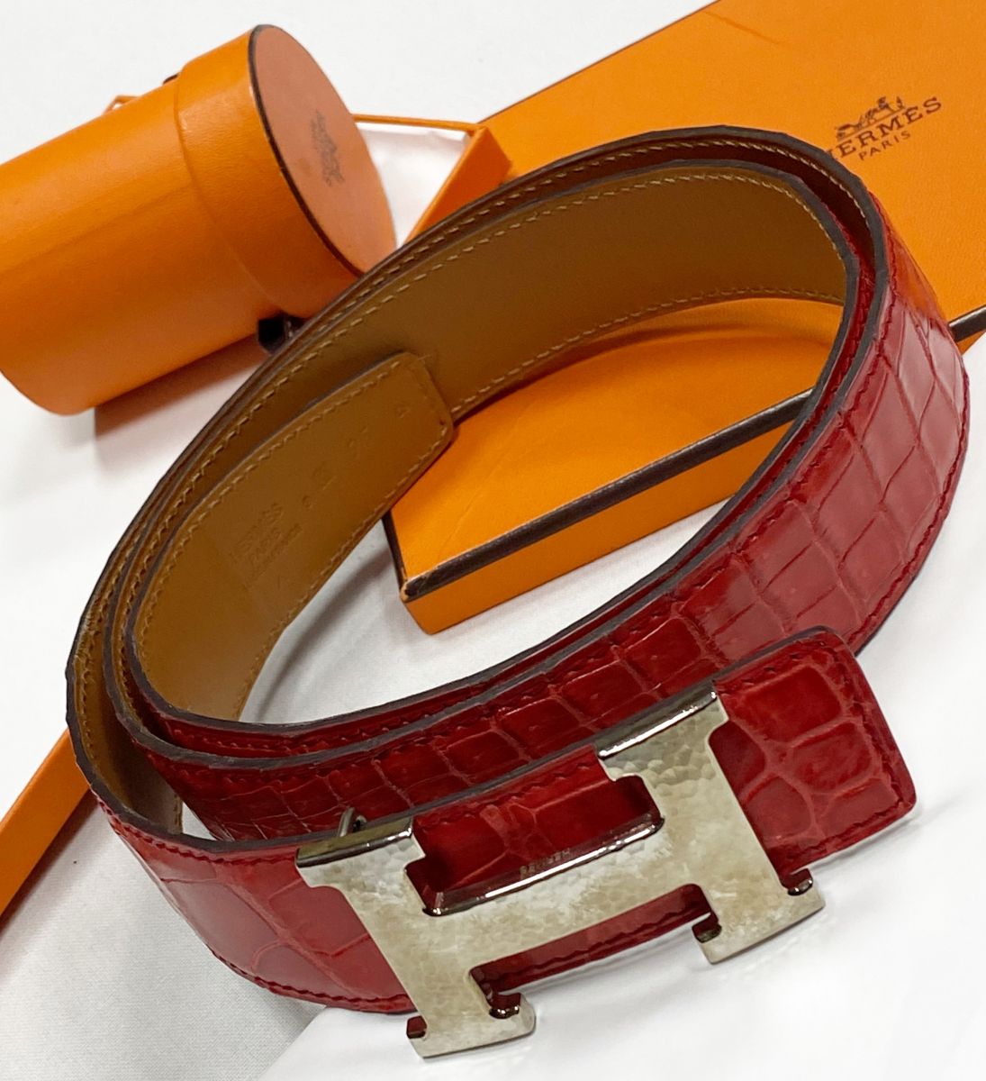 Ремень / крокодил/ Hermes размер 95 цена 62 620 руб
