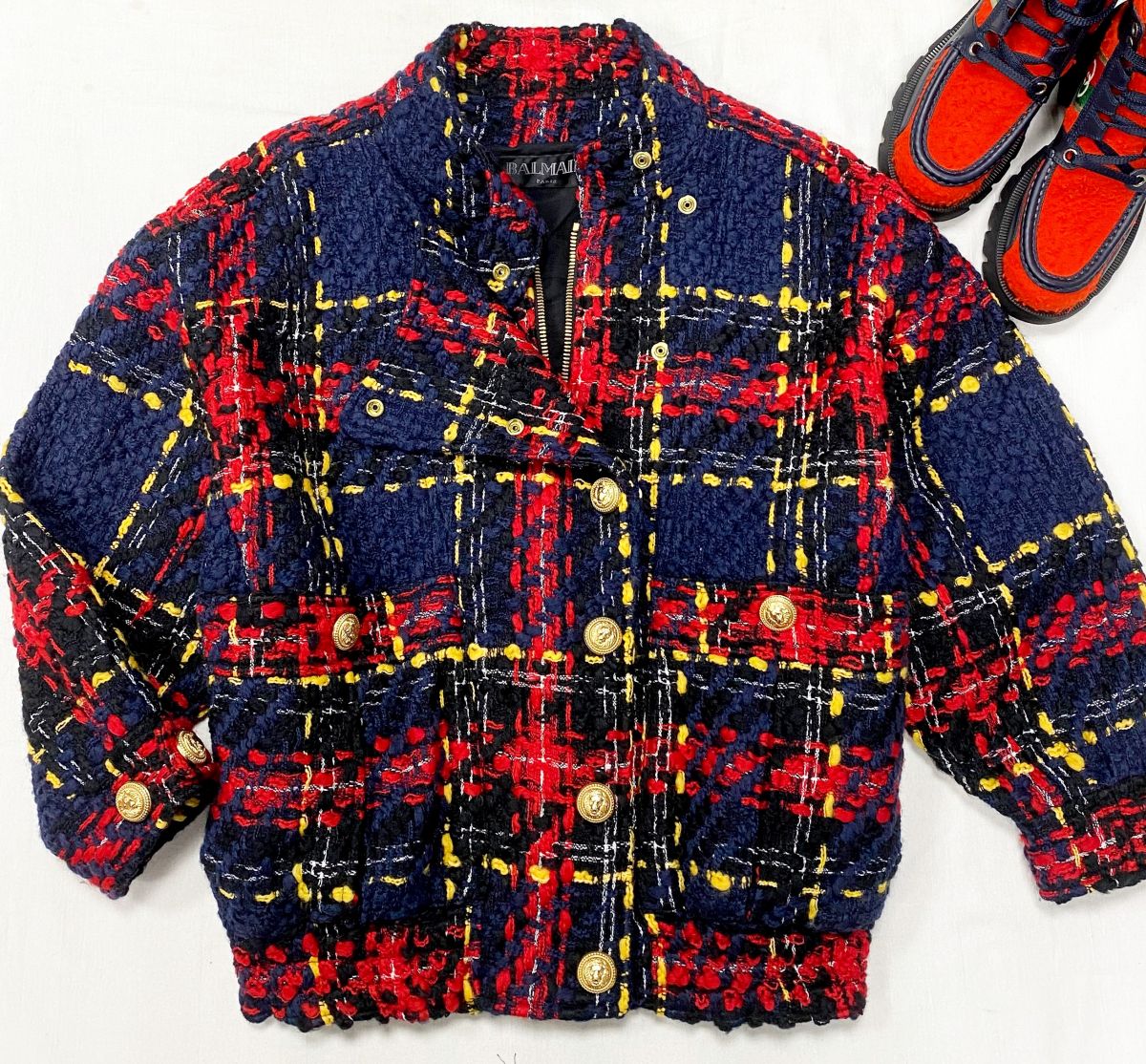 Куртка - бомбер / твид / Balmain размер 38 цена 78 275 руб