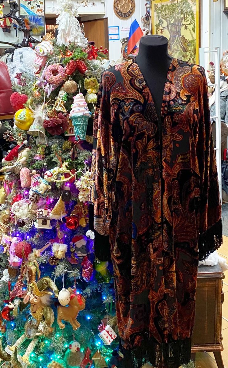 Накидка / бархат / шелк / бахрома / Etro цена 31 310 руб