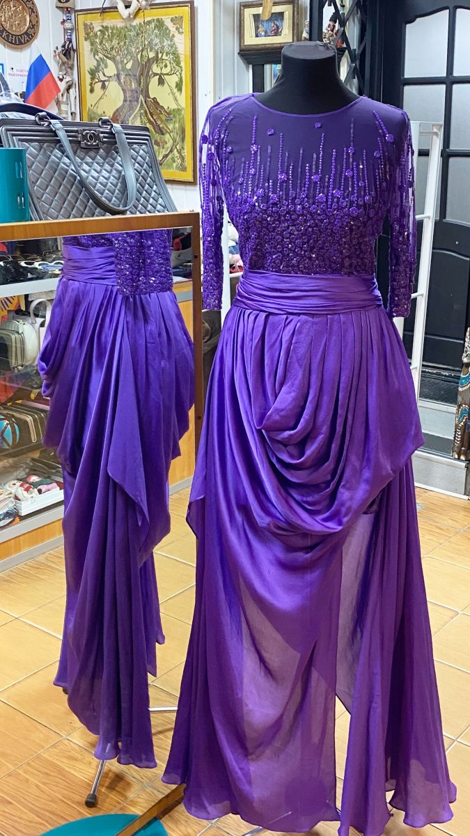 Платье / шифон / пайетки / Zuhair Murad размер 42 цена 78 275 руб