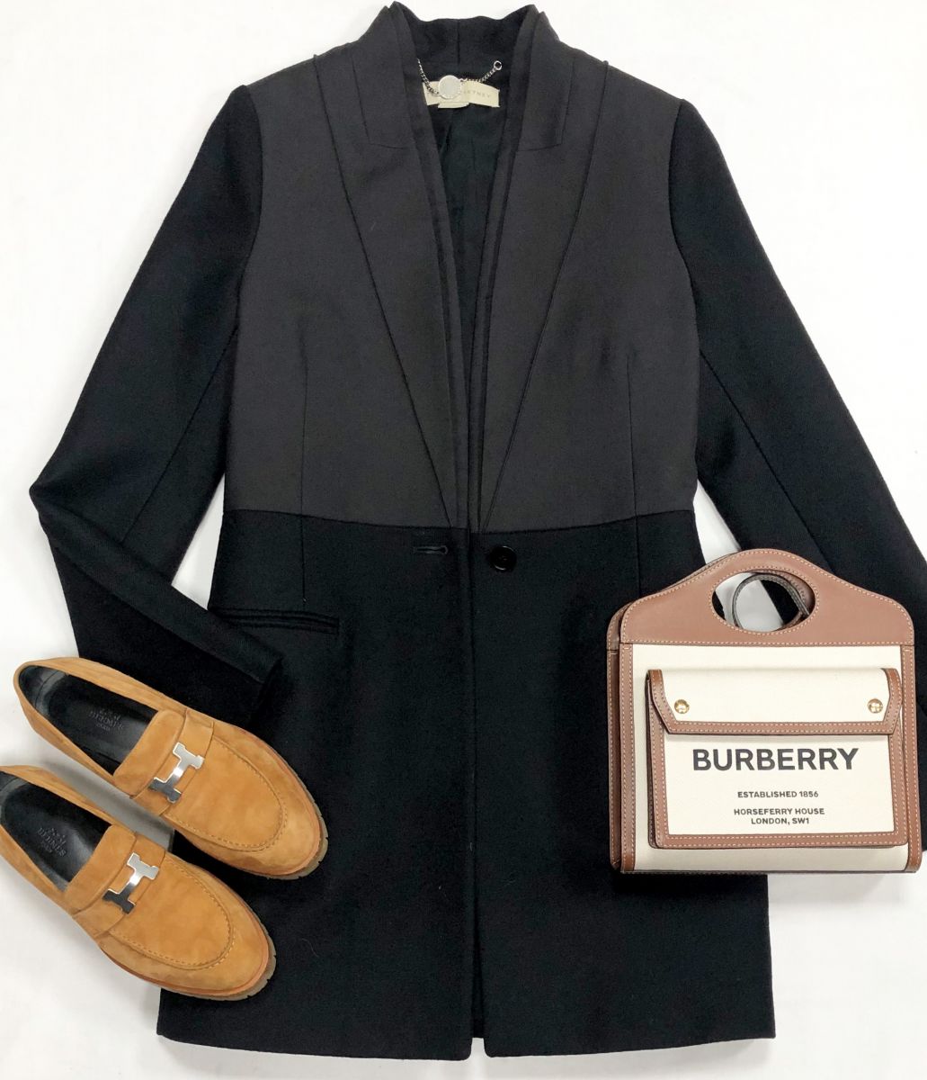 Пальто Stella McCartney размер 44 цена 15 655 руб
Лоферы Hermès размер 38 цена 46 965 руб
Сумка Burberry