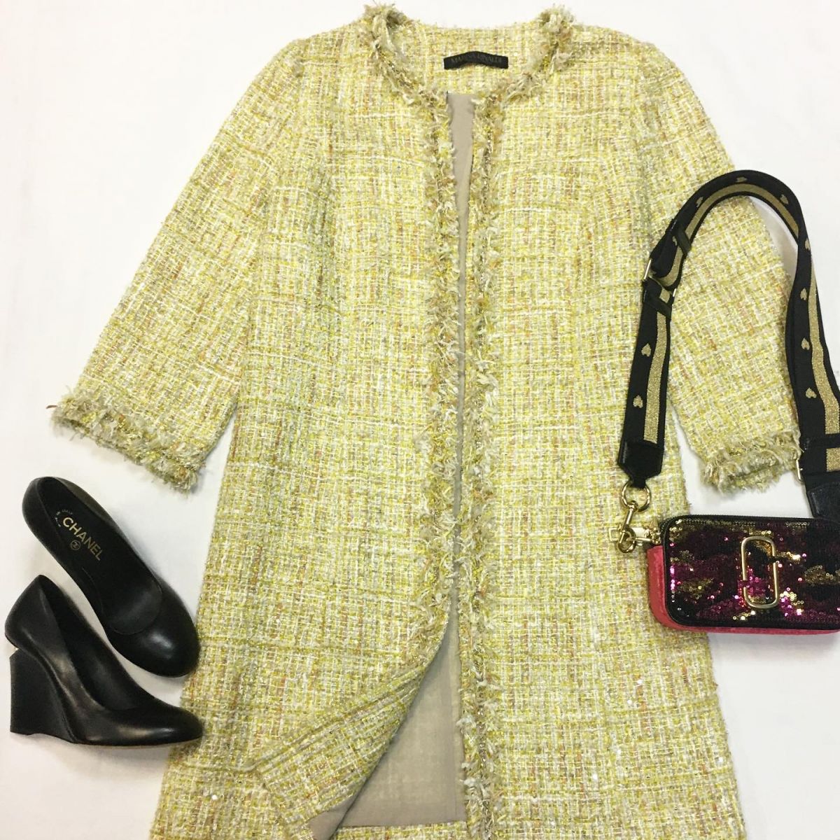Пальто /твид/пайетки/ Marina Rinaldi  размер 44/46 цена 10 770 руб Сумка Marc Jacobs 