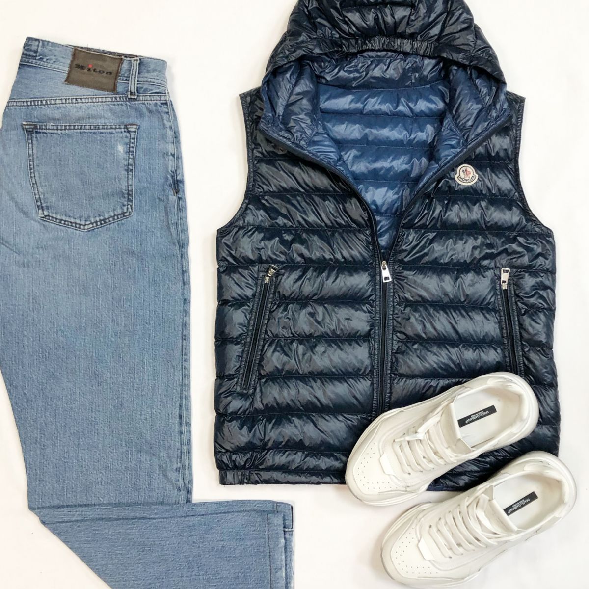 #mechtamen Жилет Moncler размер 4 цена 12 308 рубДжинсы Kiton размер 33 цена 7 693 рубКроссовки Dolce Gabbana размер 41.5 цена 15 385 руб