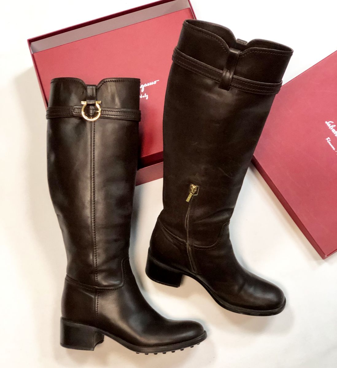 Сапоги Salvatore Ferragamo размер 38.5 цена 15 385 руб 