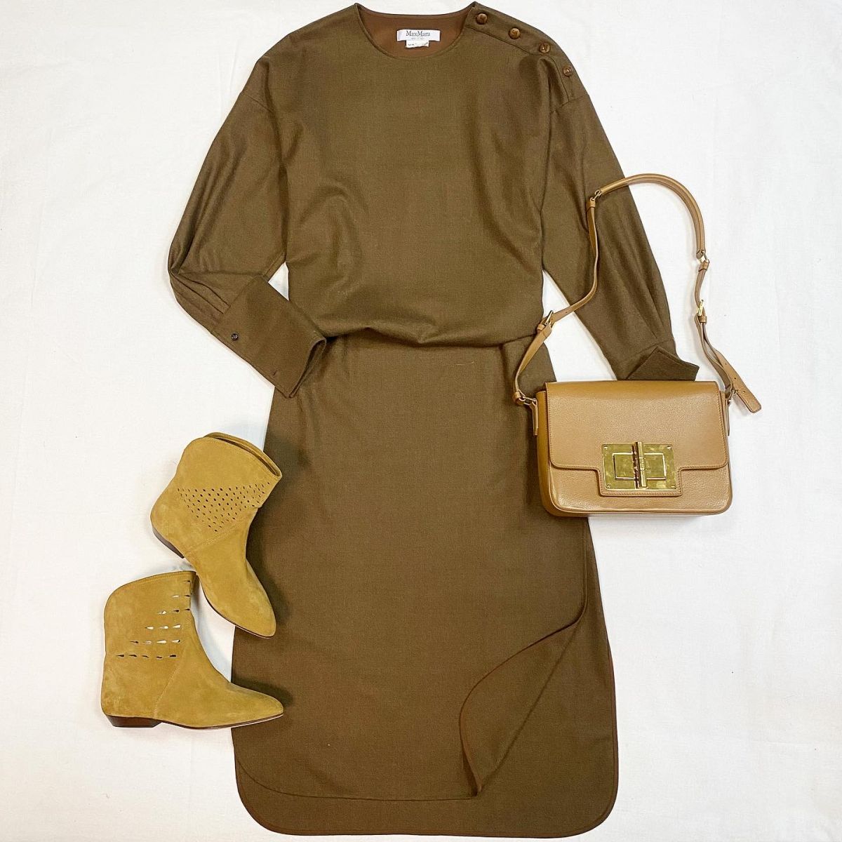Платье Max Mara размер 44 цена 23 078 руб Ботинки Isabel Marant размер 38 цена 23 078 руб Сумка Tom Ford