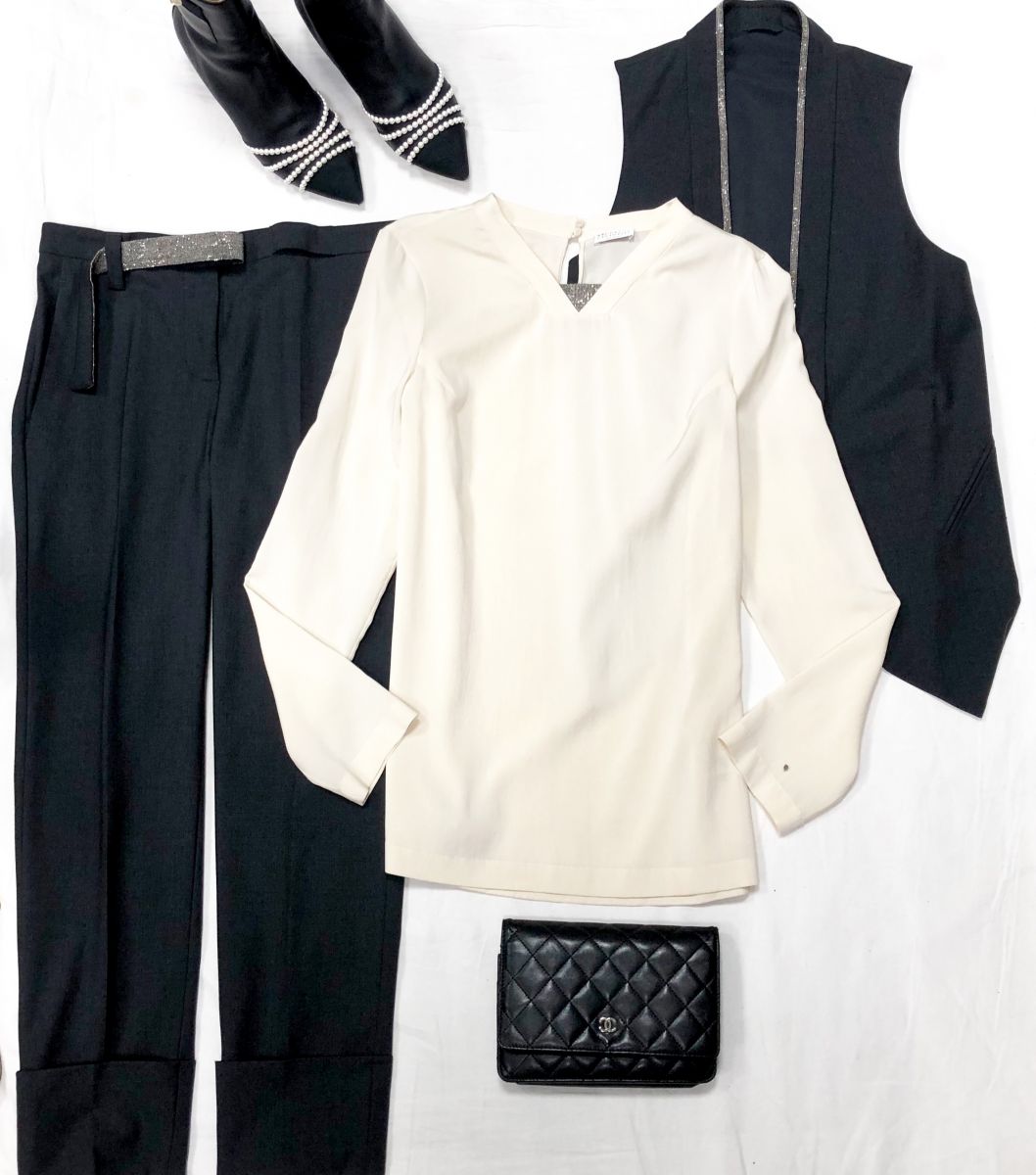 Костюм BRUNELLO CUCCINELLI размер 34 цена 46 965 руб Рубашка Brunello Cuccinelli размер М цена 23 483 руб Сумочка Chanel