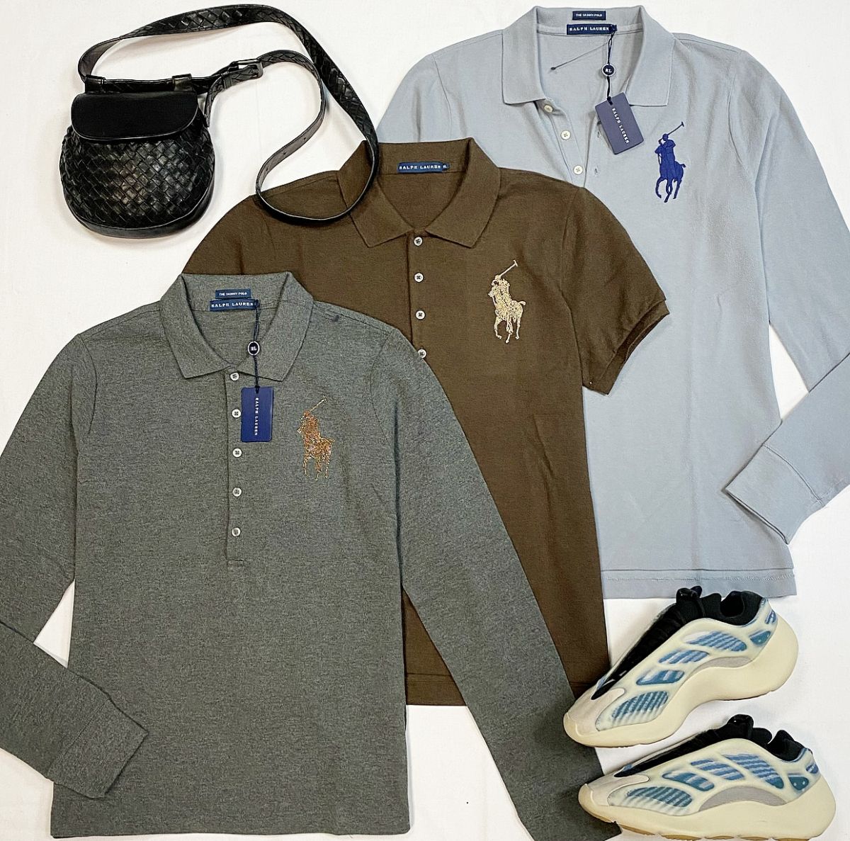 Поло Ralph Lauren размер L-XL цена по 3 078 руб / с бирками / Кеды Adidas Yeezy размер 39.5 цена 23 078 рубСумка Bottega Veneta