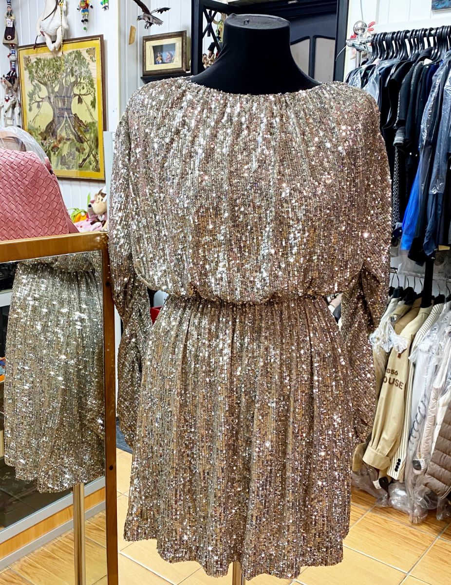 Платье/пайетки/ Saint Laurent размер S цена 62 620 руб