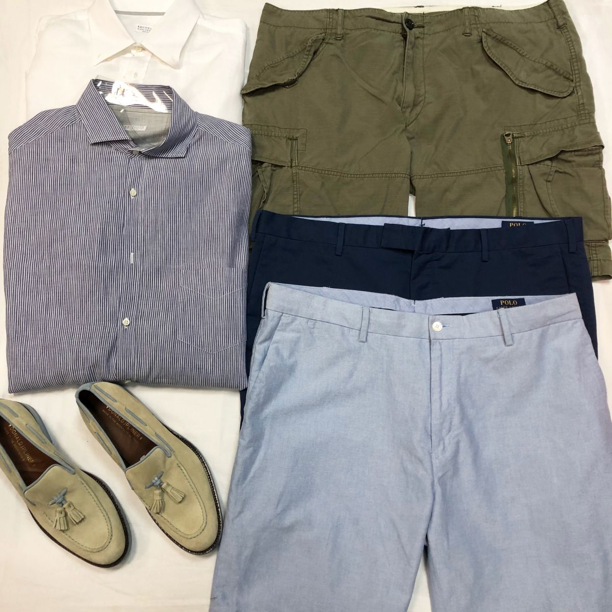 #MECHTAMEN
Рубашки /лён/ BRUNELLO CUCCINELLI размер XXXL цена по 7 693 руб 
Шорты POLO размер 38 цена по 3 07&amp; руб