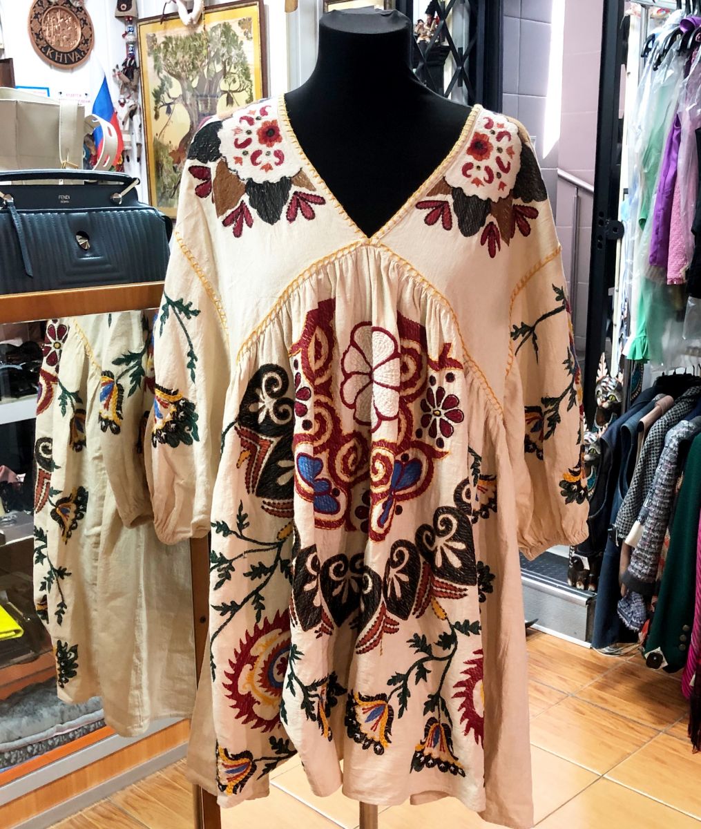 Туника/ вышивка/ размер S цена 7 828 руб