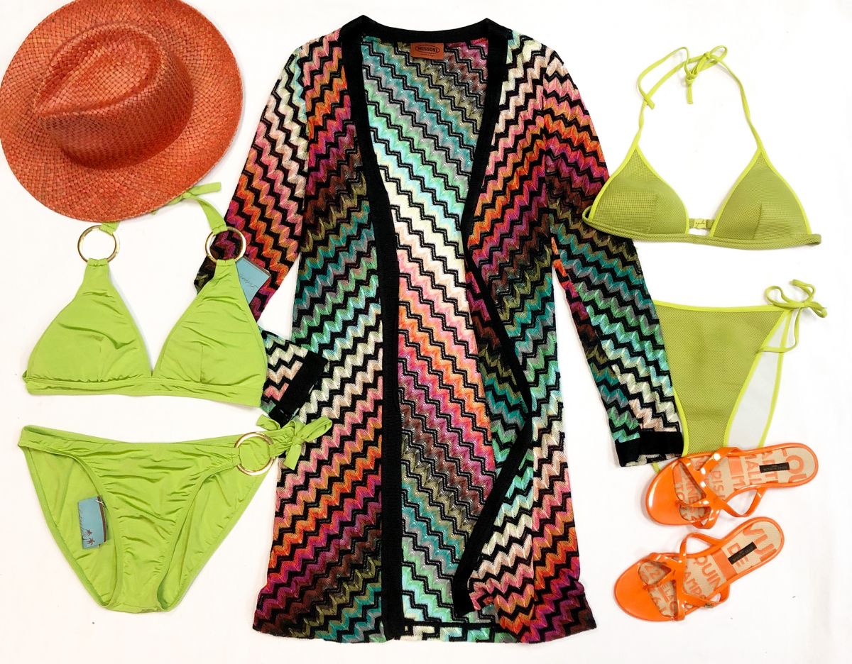 Кардиган Missoni размер 40 цена 7 693 рубКупальник La Perla размер 42 цена 3 846 рубКупальник размер L цена 4 616 рубСабо Louis Vuitton размер 37 цена 4 616 руб