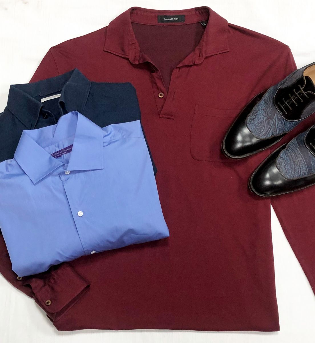 #mechtamen Рубашки Zegna / Ralph Lauren размер L/8 цена от 7 828 руб/ до 10 959 руб 
Ботинки ETRO размер 43 цена 15 655 руб