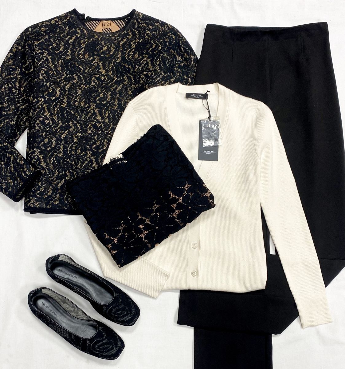 Кофта N21 размер 38 цена 7 828 руб
Кофта Lanvin размер XL цена 9 393 руб
Кофта-Кардиган Weekend/ Max Mara размер XL цена 3 914 руб
Брюки Patrizia Pepe размер 42 цена 2 348 руб
Балетки Magda Butrym размер 41 цена 46 965 руб
