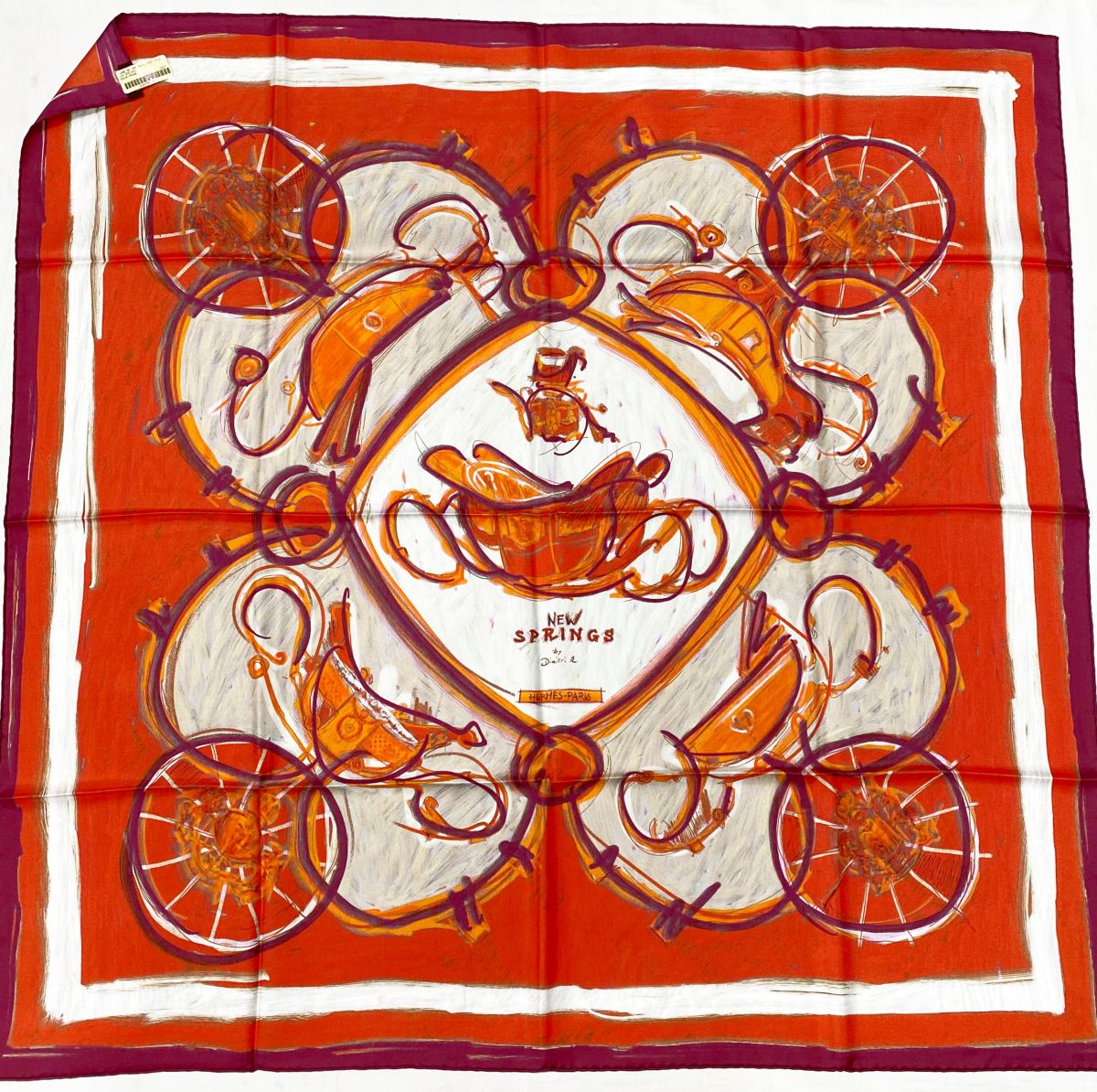 Платок / шелк / Hermès размер 90/90 цена 46 965 руб / новый с биркой /