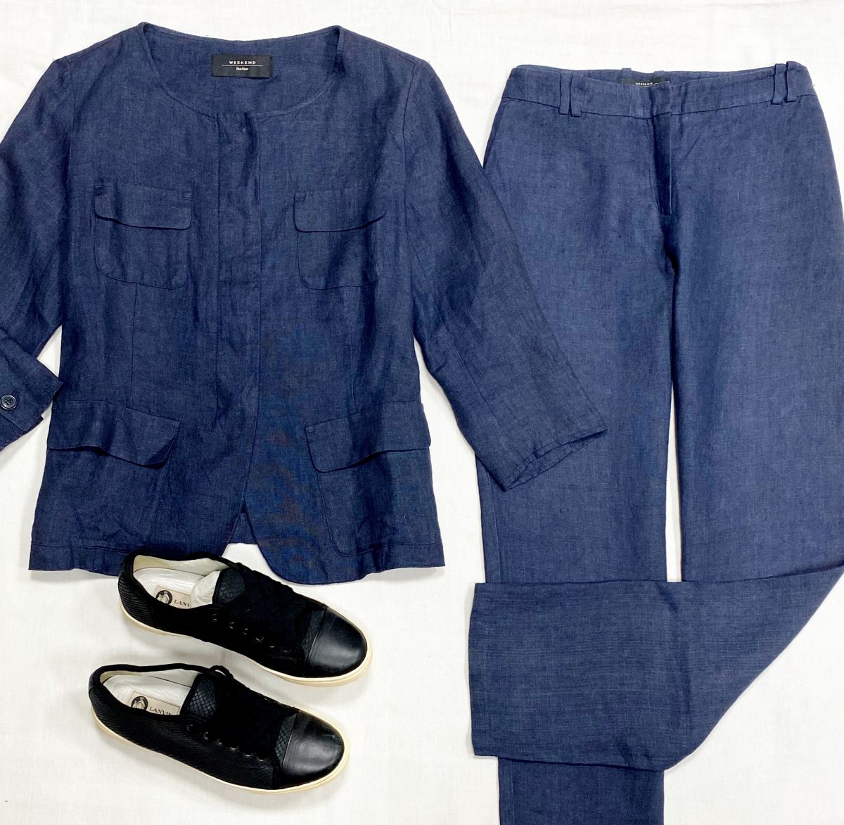 Костюм/ лен/ Weekend/ Max Mara размер 44 цена 10 959 руб 
Кеды Lanvin размер 39 цена 7 828 руб