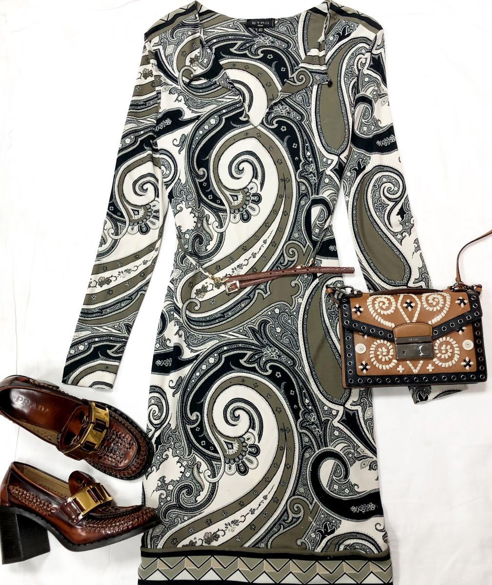 Платье ETRO размер 40 цена 10 770 руб 
Сумочка PRADA