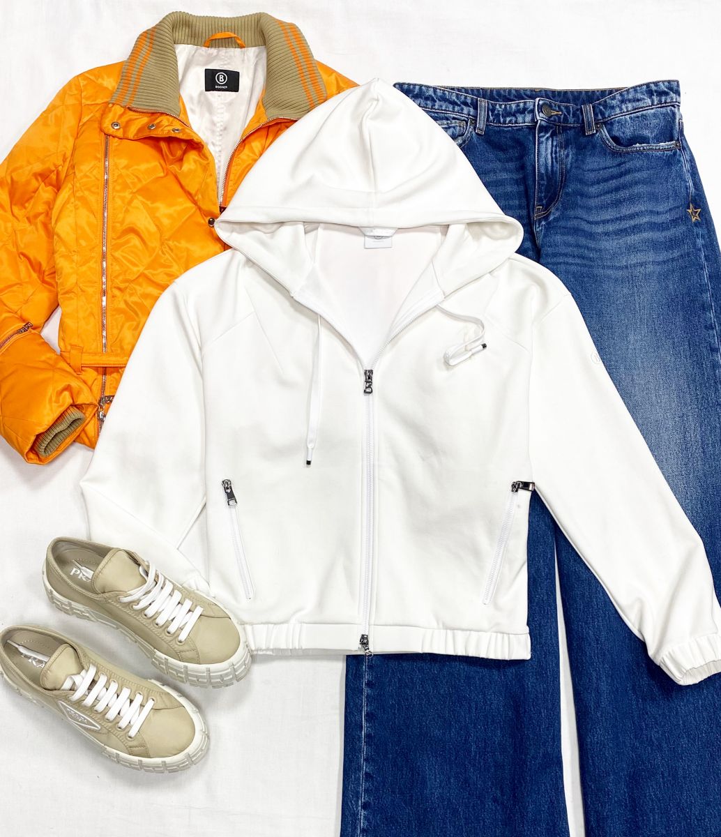 Куртка Bogner размер 36 цена 23 483 руб
Толстовка Bogner размер 38 цена 15 655 руб
Джинсы размер 30 цена 4 697 руб
Кеды Prada размер 40
Цена 39 138 руб