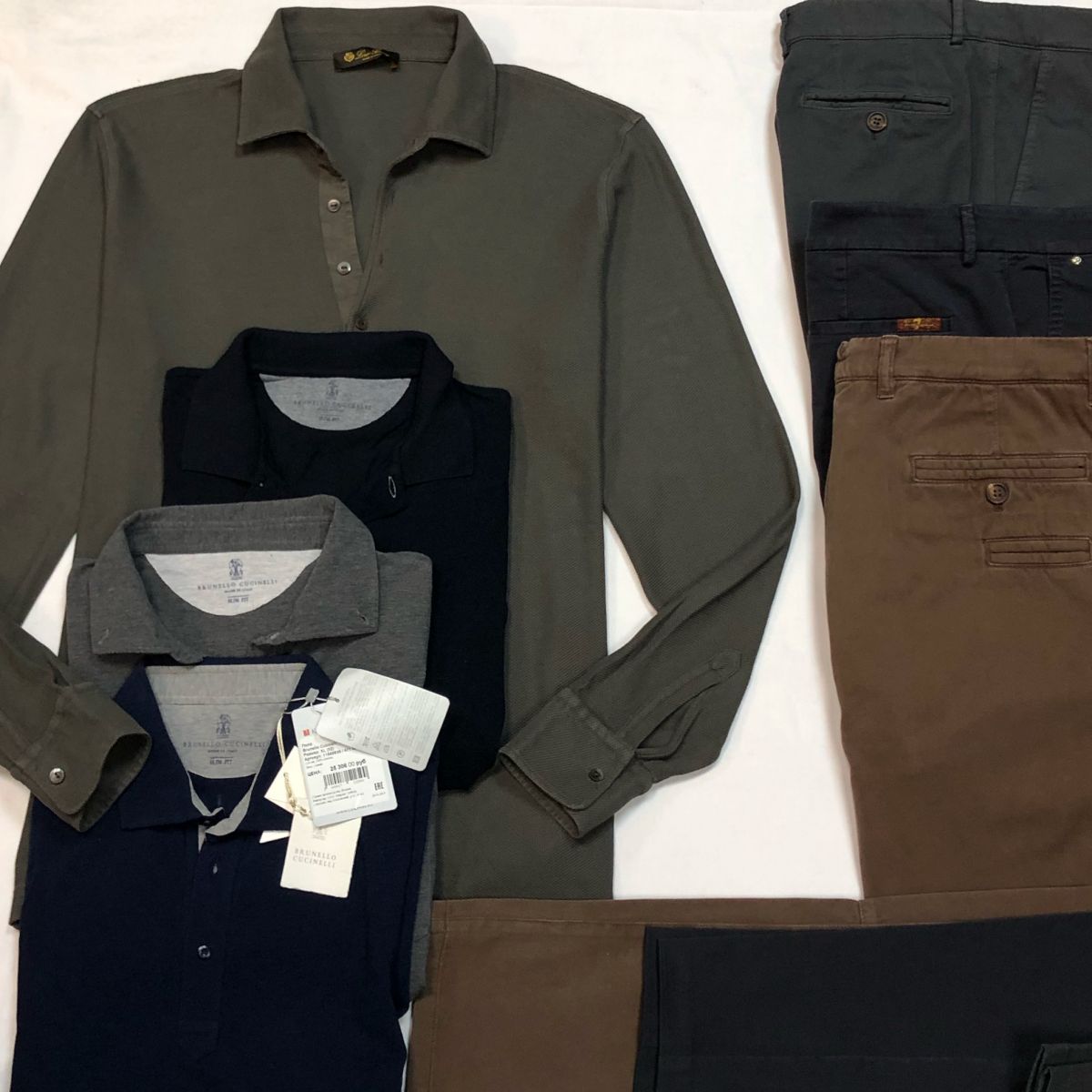 #MechtamenФутболки LORO PIANA / BRUNELLO CUCCINELLI размер L/S цена 7 693 руб / 10 770 руб / 15 385 руб /с ценником/ Джинсы BRUNELLO CUCCINELLI/ fORMAKING7 размер 52 цена 4 616 руб / 7 693 руб