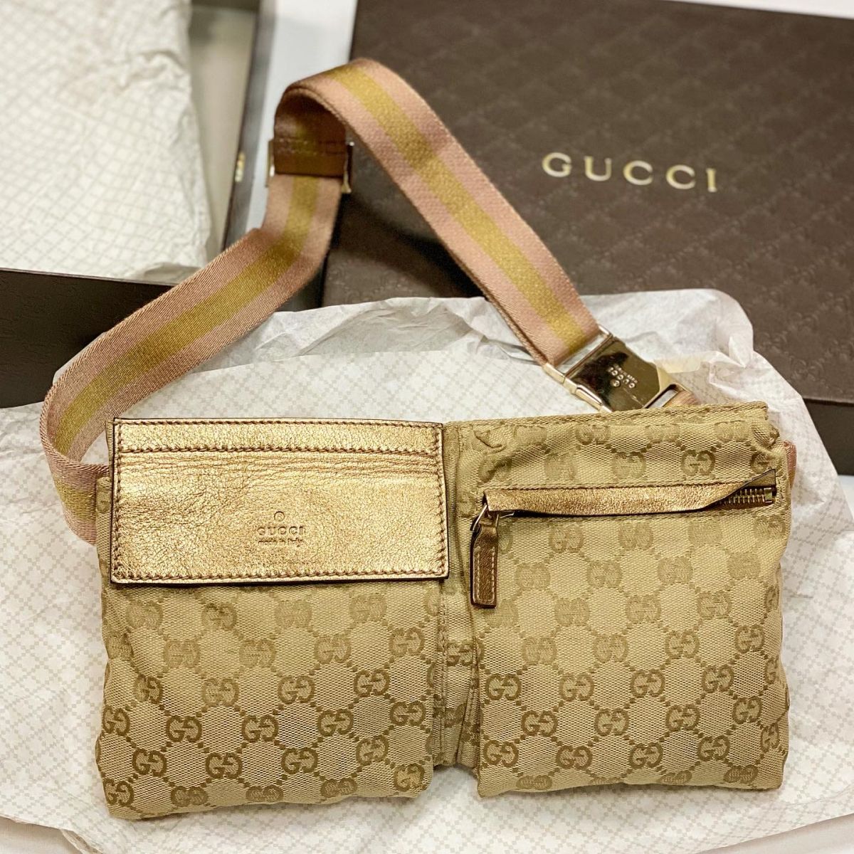 Сумка на пояс Gucci размер 28/17 цена 23 078 руб 