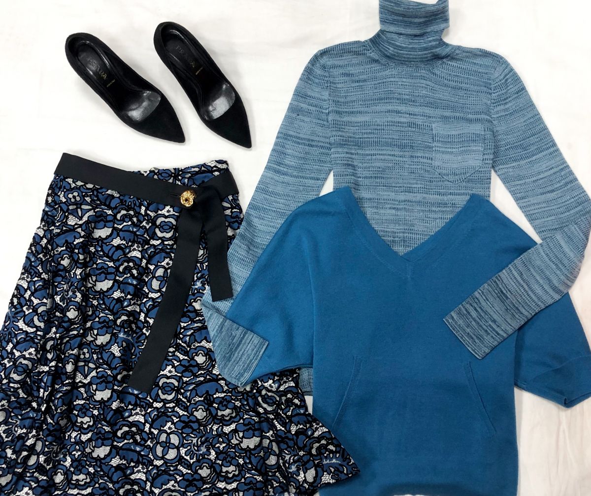Кофты / кашемир/ BOTTEGA VENETA / LORO PIANA размер S цена 15 655 руб / 23 464 руб Юбка LOUIS VUITTON размер 40 цена 10 959 руб