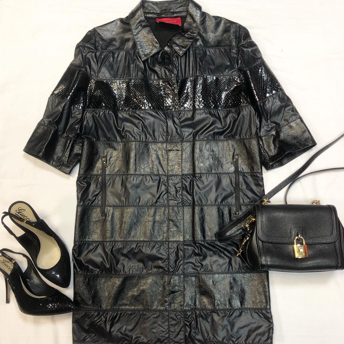 Плащ /питон/ Lanvin размер 44 цена 30 770 руб Туфли Gucci размер 38.5 цена 3 077 руб Сумка Dolce Gabbana