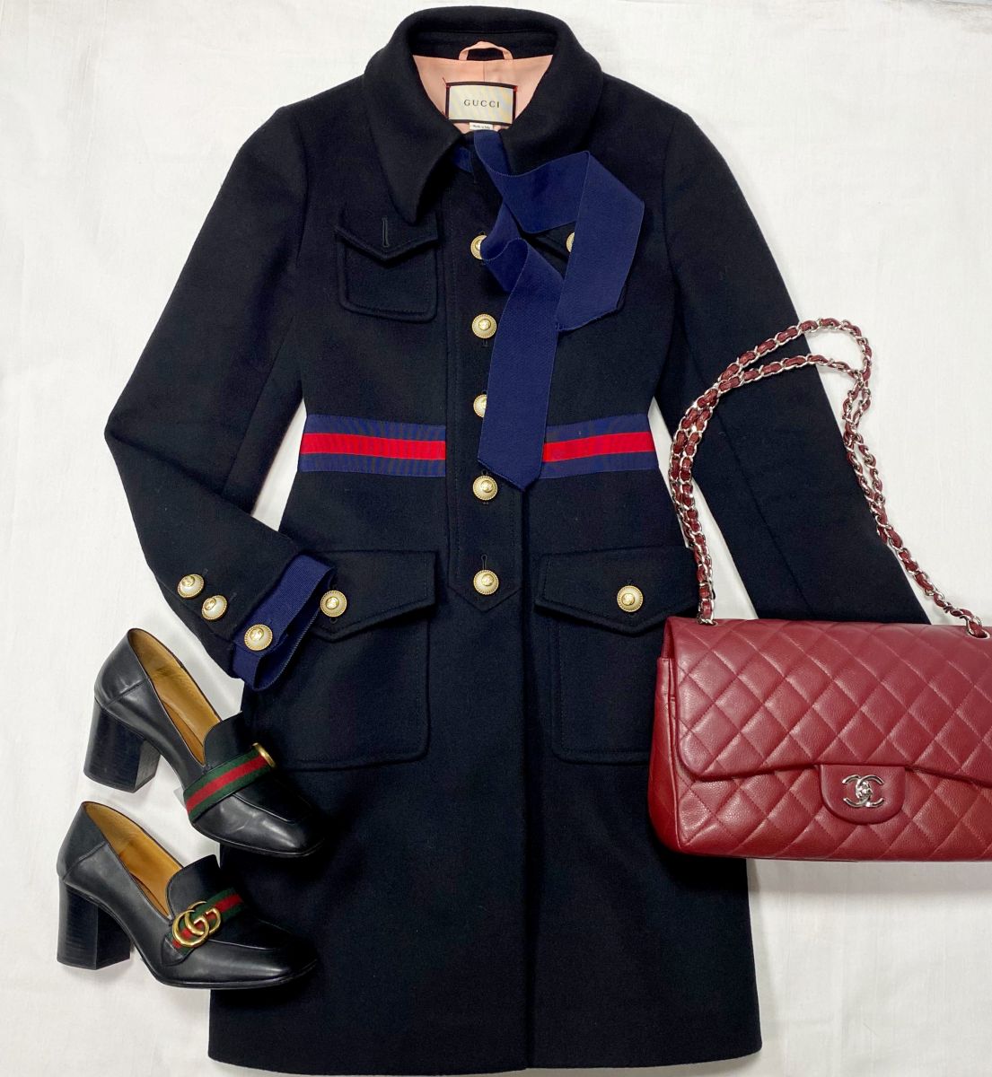 Пальто Gucci размер 42 цена 78 275 рубТуфли Gucci размер 37 цена 12 524 руб Сумка Chanel