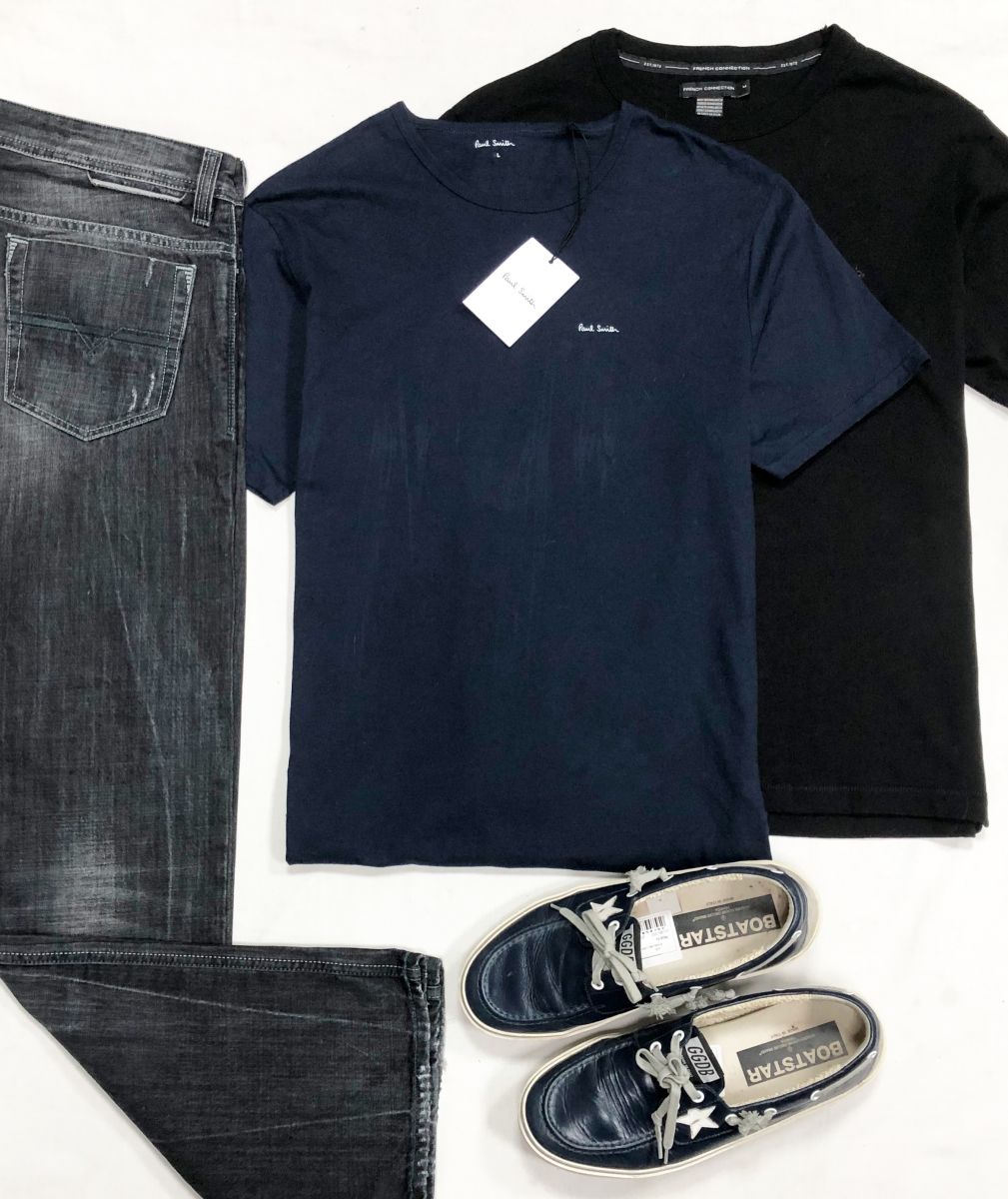 #mechtamen Джинсы Diesel размер 34/32 цена 4 697 руб
Футболка Paul Smith размер L цена 3 131 руб/ с биркой/ 
Футболка French Connection размер M цена 3 131 руб
Лоферы Golden Goose размер 43 цена 10 969 руб